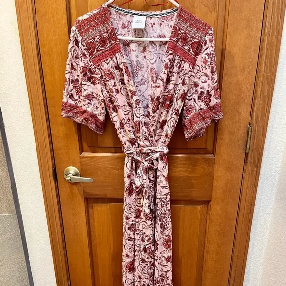knox rose boho dress Knox Rose Women Red Embroidery Floral Boho V-Neck